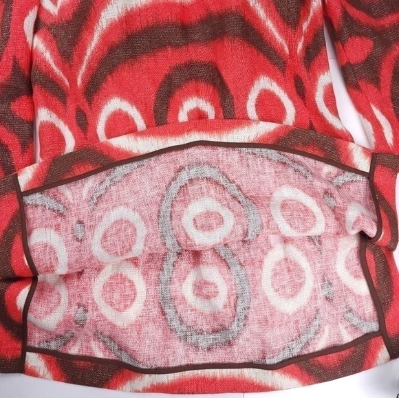 Tory Burch Linen Boho Smock Top Boat Neck Tunic Sz 4 - Picture 6 of 16